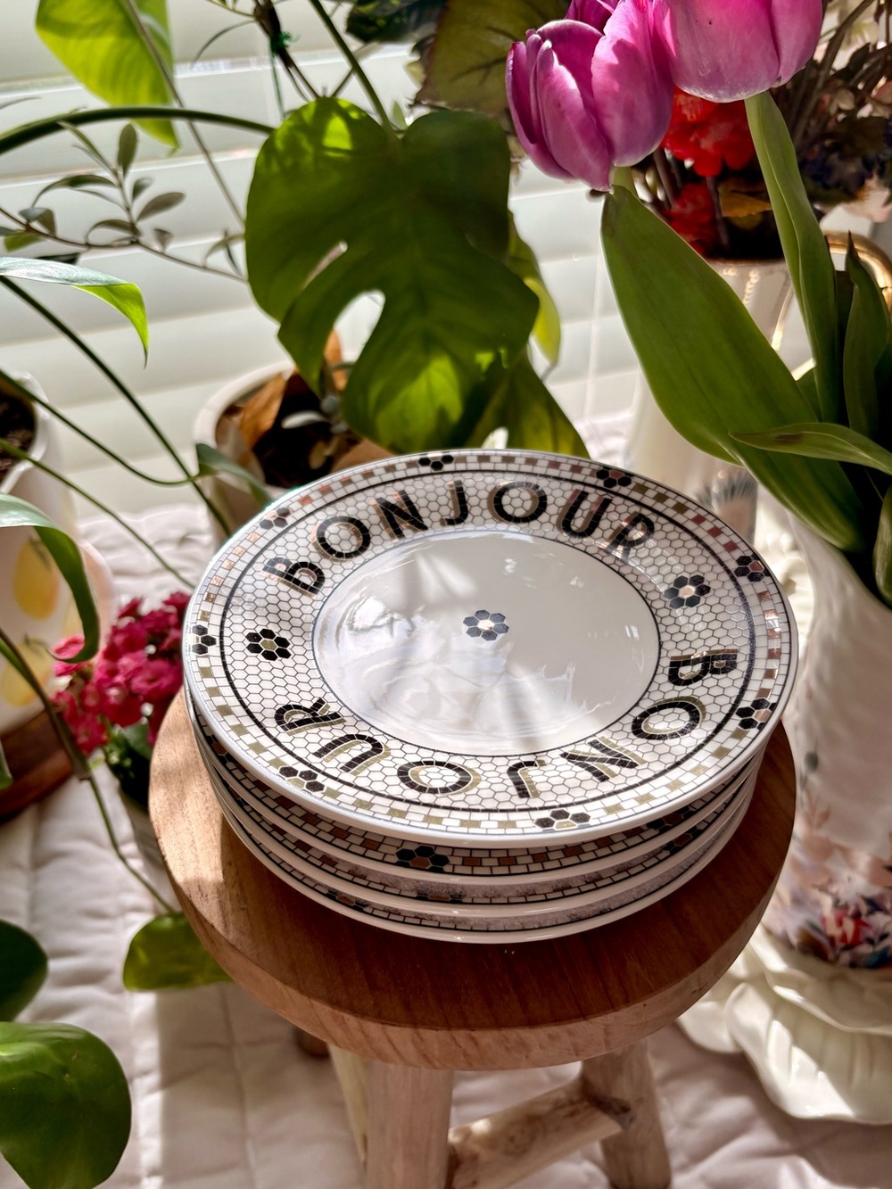 NWT Anthropologie Bistro Tile Bread Plates (set of 4) - Picture 8 of 14
